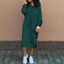 Casual Long-sleeved Hooded Sweater With Pocket Fashion Drawstring Long Sweatshirt Womens Clothing Meifu Market