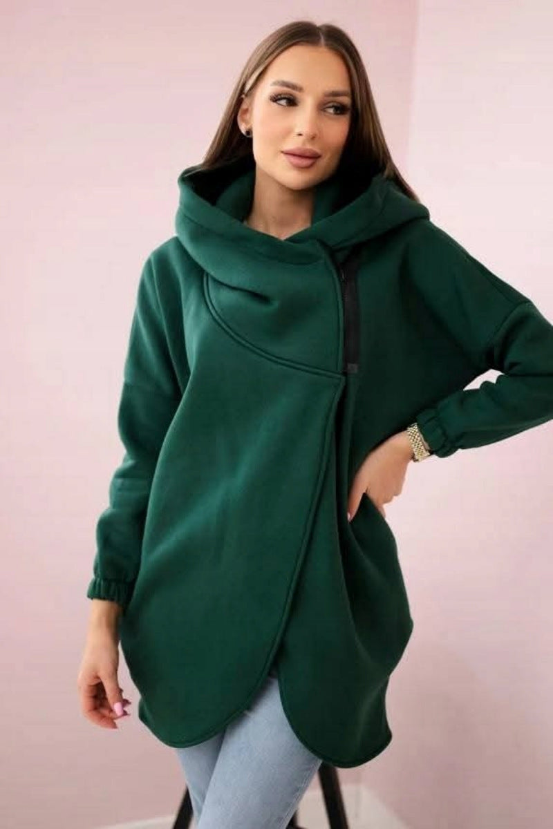 Women's Plus Size Solid Color Coat Meifu Market