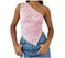 Ins Lace Backless Top Summer Solid Color Waistless Asymmetrical Sloped Neck Vest Streetwear Womens Clothes White - texture...