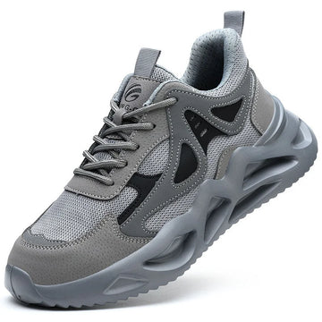 safety toe work shoes | lightweight steel toe boots | breathable mesh work footwear | ultrasonic cleaning