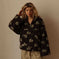 Winter Flowers Lambskin Sweatshirt With Big Pocket Casual Loose Zip-up Lapel Pullover Top Women's Clothing Meifu Market