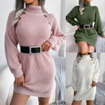 Winter Turtleneck Long Sweater Dress With Button Design Leisure Clinch Long Sleeve Base Sweater Women Meifu Market
