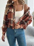 Autumn And Winter Casual Plaid Pocket Long Sleeve Woolen Jacket Coat Meifu Market