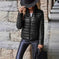 Stand Collar Zipper Pocket Cotton Coat Jacket Women Meifu Market