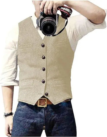 Fashion Casual Herringbone Men's Vest Meifu Market