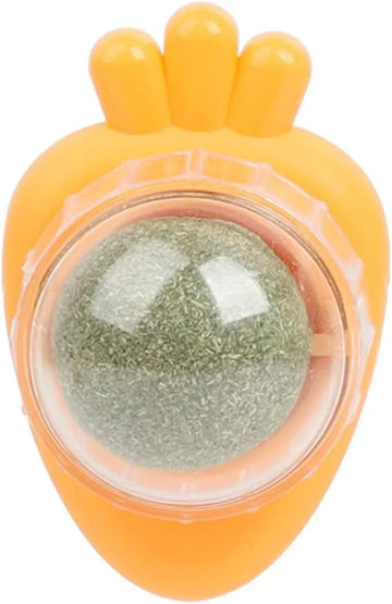 Catnip Wall Toy - Carrot Shape Self-Adhesive Cat Teeth Cleaning Ball