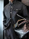 Black Sequin Button Pocket Jacket - Meifu Market