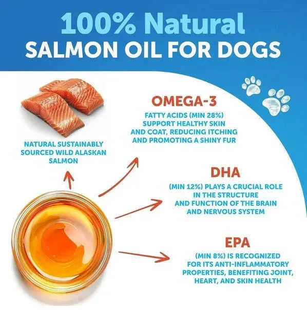 Salmon Oil For Dogs 3 For Dogs 8 FL OZ Wild Alaskan Salmon Fish Oil Meifu Market