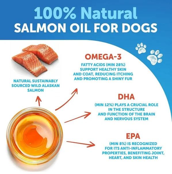 Salmon Oil For Dogs 3 For Dogs 8 FL OZ Wild Alaskan Salmon Fish Oil Meifu Market