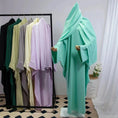 solid color abaya set | lightweight cotton robe | long sleeve maxi dress | ultrasonic cleaning