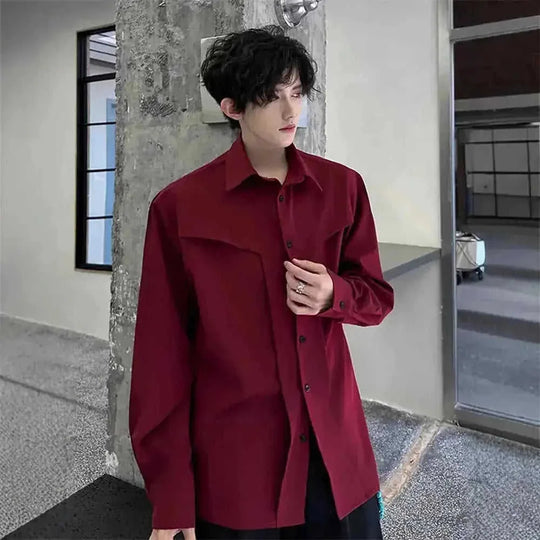 Men's Autumn Ruoshuai High-grade Long-sleeved Shirt L - color variant display