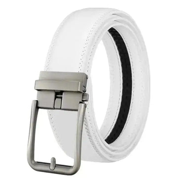 Men's Leather Belt Automatic Buckle Simple Hollow meifu market