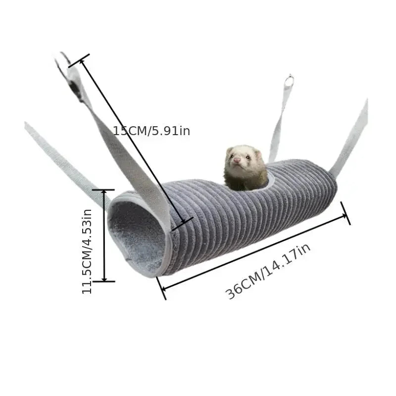 large hamster tunnel hammock | durable ferret hideaway with swing | interactive pet channel for rats | energy saving