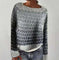 Women's Knitted Pullover Sweater - Round Neck Multicolor Loose Fit Top Meifu Market