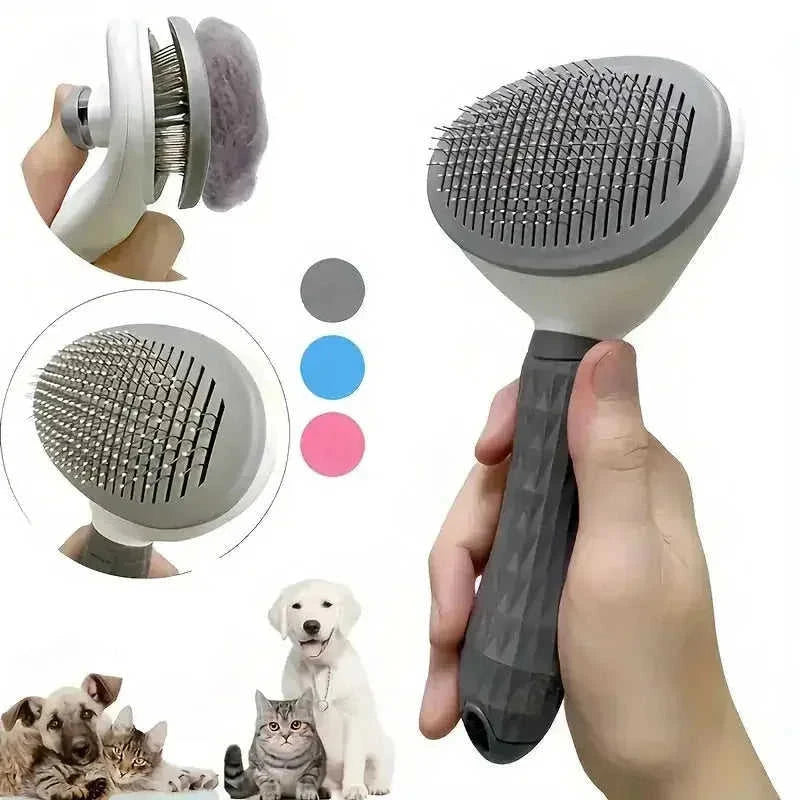 floating hair removal brush | pet hair removal tool | stainless steel bristles | ultrasonic cleaning