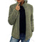 Fall Winter Warm Sweatshirt Stand Collar Solid Color Top Sweater Women's Casual Fashion Long Sleeve Zipper Bubble Velvet Coat Tops Meifu Market