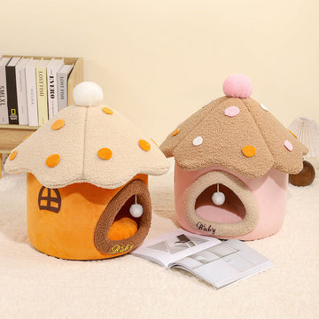 Removable Mushroom House Cat Nest Pet House Puppy Meifu Market