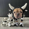 Black Cow Thermal And Windproof Halloween Knitted Jarre Aero Bull Dog Hat - Meifu Market