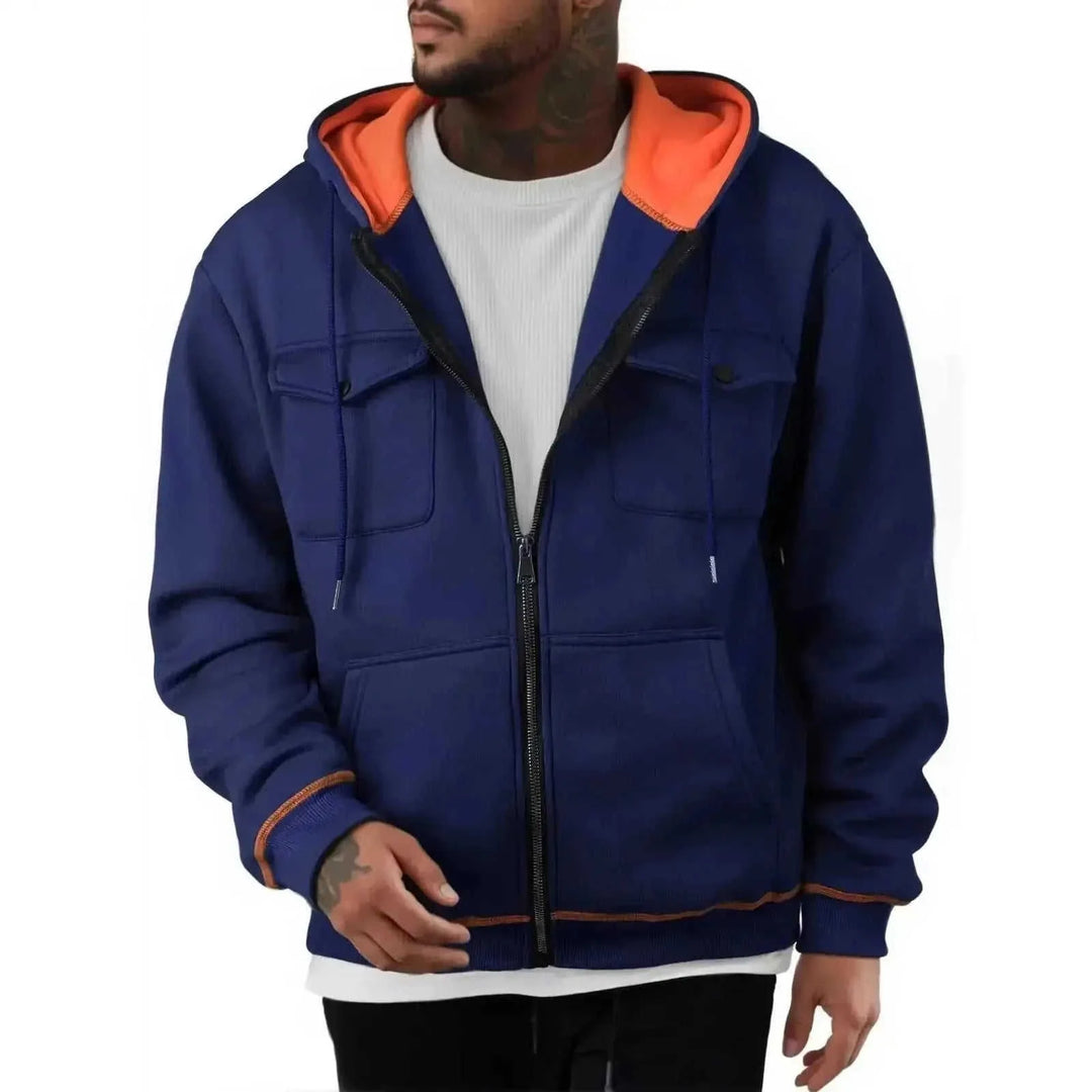 plus-size-mens-sweater | fleece-lined-hoodie | big-and-tall-zipper-top | energy saving