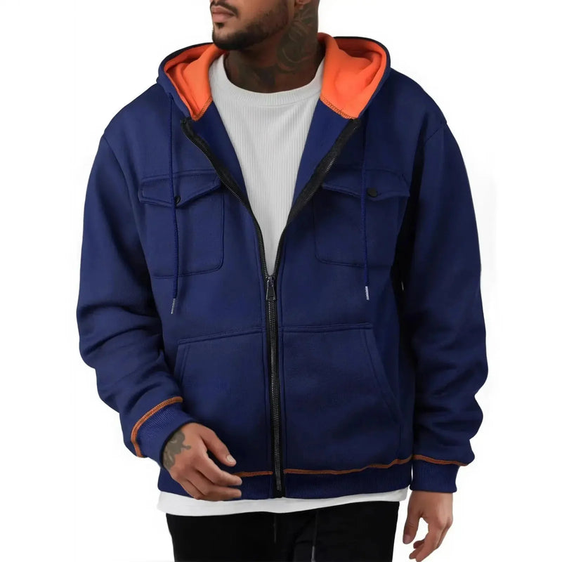 plus-size-mens-sweater | fleece-lined-hoodie | big-and-tall-zipper-top | energy saving