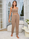 Women's Fuzzy 3-Piece Lounge Set - Open Front Cardigan, Crop Tank & Wide Leg Pants Sweatsuit Meifu Market