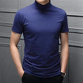 mercerized cotton t-shirt | half turtleneck short sleeve | breathable summer top | energy saving