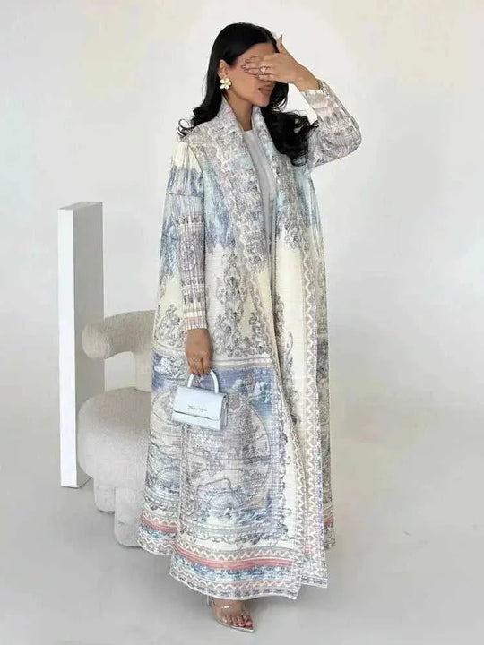 plus-size abaya robe | long cardigan coat | breathable cotton fabric | energy saving