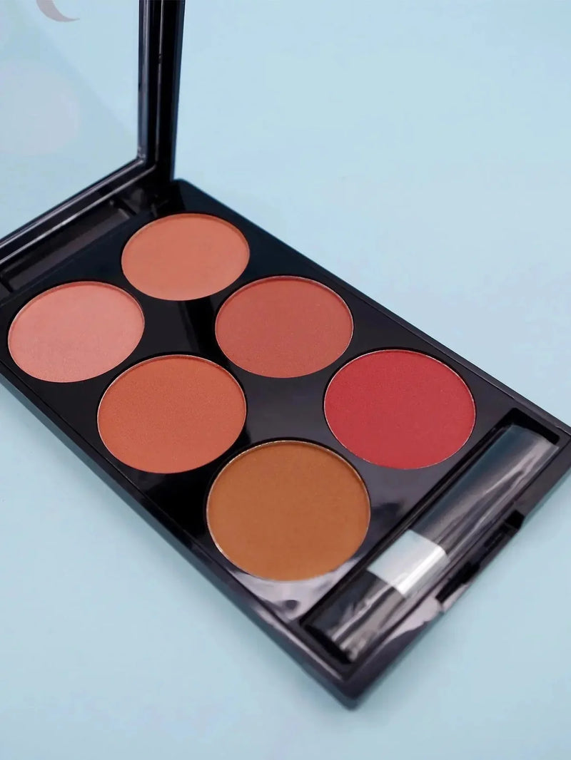 six-color blush palette | cruelty-free makeup palette | vegan blush compact | ultrasonic cleaning