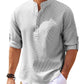 Men's Casual Shirt  Long Sleeve Stand Collar Solid Color Shirt Mens Clothing Meifu Market