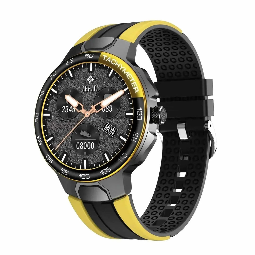 New Spaceman Dial Smart Bracelet Watch Yellow - in use demonstration