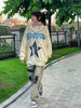 Women's Hooded Cardigan Printed Sweater 