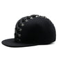 Punk Hip Hop Baseball Woven Belt Handmade Rivet Men And Women Flat-brimmed Cap meifu market
