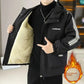 fleece-lined jacket for men | winter warm hooded coat | thick insulated mens jacket | ultrasonic cleaning