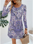 Women's Casual Printed Paisley Printed V-neck Dress Meifu Market