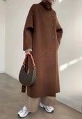 double-sided cashmere coat | long turtleneck cardigan | reversible cashmere coat | energy saving