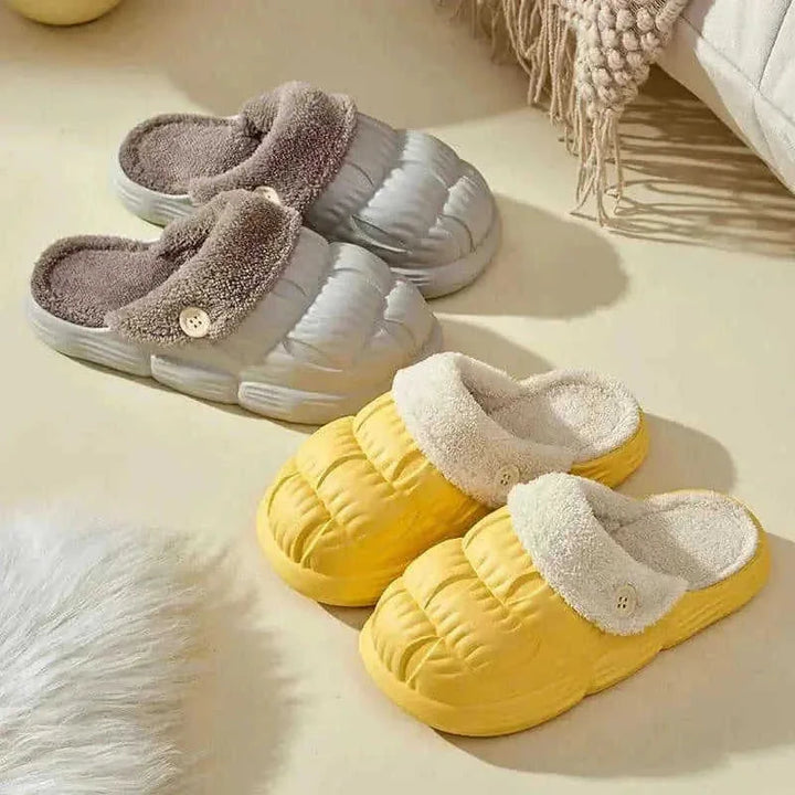 Removable Fluffy Shoes Warm Fuzzy Slippers Waterproof Non-Slip Indoor House Shoes For Women Men