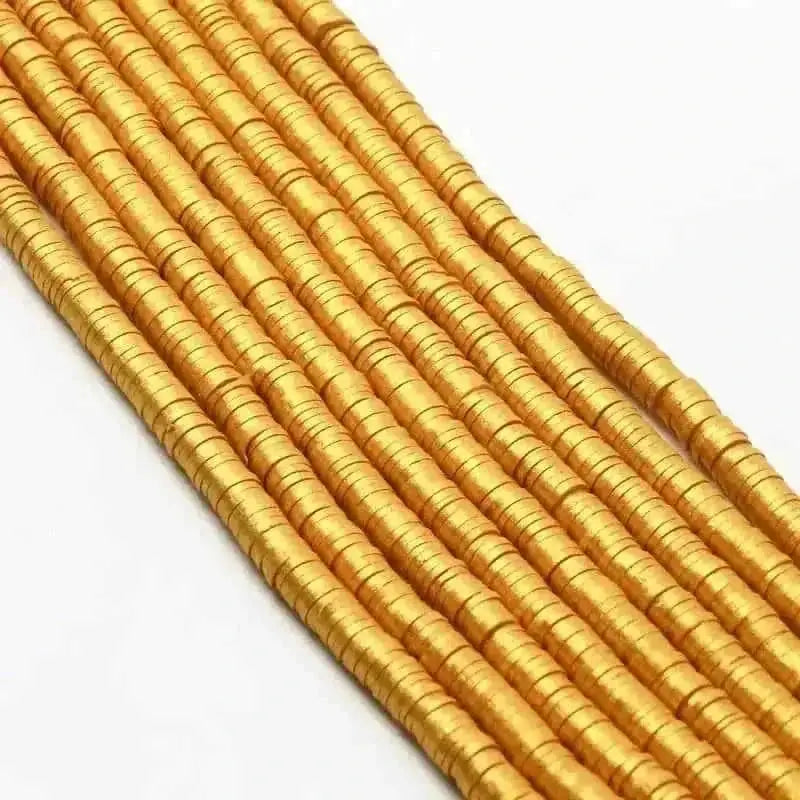 gold plated polymer clay beads | 12mm round flat beads | diy earring charms for crafting | ultrasonic cleaning