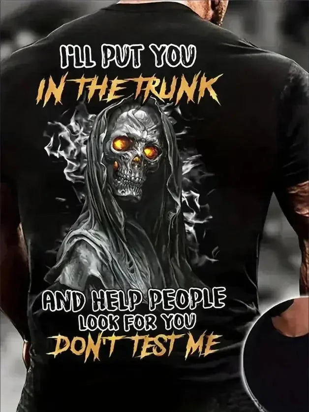 super-soft cotton tee | lightweight summer t-shirt | skeleton graphic print | ultrasonic cleaning