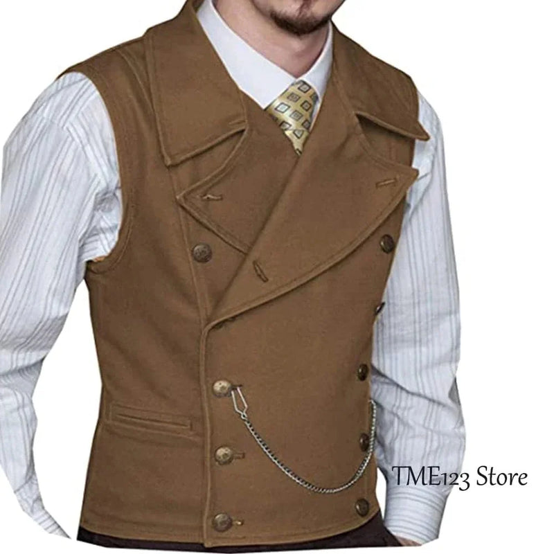 victorian double-breasted vest | woolen suit vest for men | three-piece suit accessory | energy saving