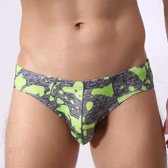 Men's Nylon Camouflage Print Briefs Mid-Rise Triangle Underwear Meifu Market