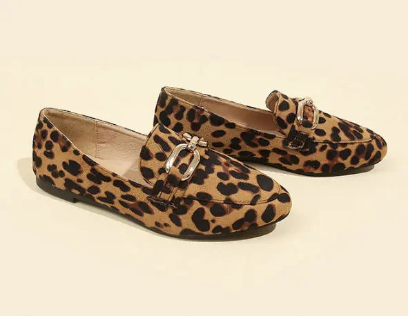 Leopard Print Casual Soft Bottom Pumps Women Casual Shoes Round Toe Flats Meifu Market