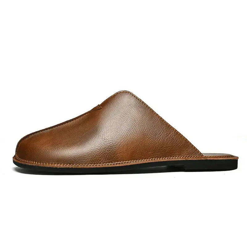 Men's Retro Easy Matching Lazy Flat Beach Slippers Meifu Market