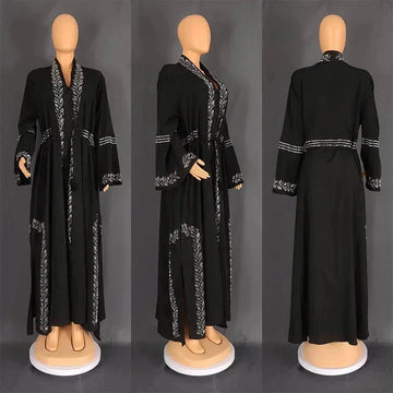long-sleeve abaya dress | breathable cotton fabric | plus size prayer gown | energy saving
