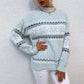 Half Turtleneck Snowflake Sweater Women Meifu Market