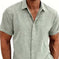 Men's Linen Short Sleeved T-shirt Loose Fitting 3XL - men's linen short sleeved t-shirt loose fitting front display