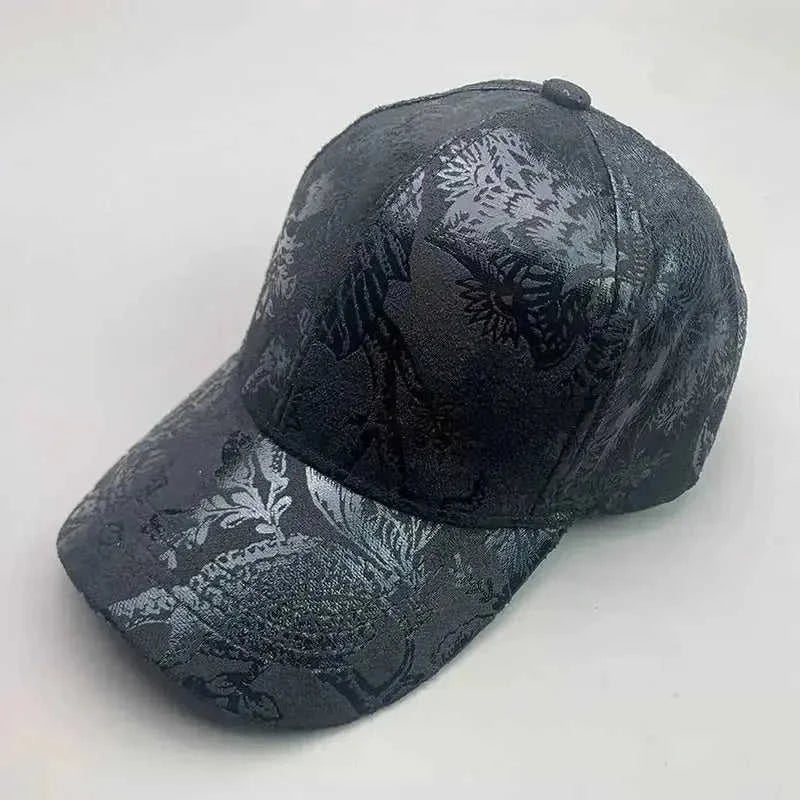 Korean Style Pure Leather Printing Baseball Caps 56to60cm - available style options
