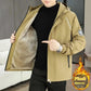 fleece-lined jacket for men | winter warm hooded coat | thick insulated mens jacket | energy saving