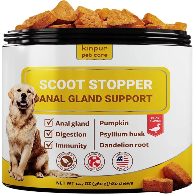 Scoot Stopper Soft Chews Fiber For Dogs Dog Anal Gland And Digestion Support Anal Gland Chews With Pumpkin And Psyllium Husk 180 Chewables For Dog Digestive Health Meifu Market