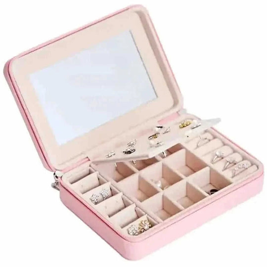 Multifunctional Jewelry Storage Box For Earrings, Earrings, Rings Blue - back view