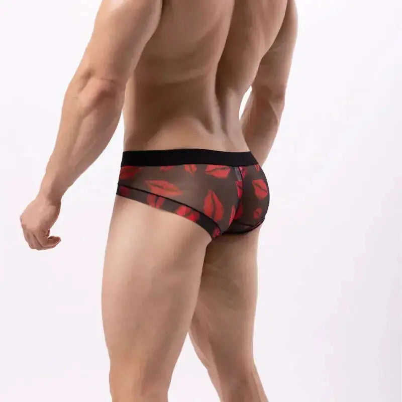 Men's Double-Layer Mesh Briefs Breathable Color Block Underwear Meifu Market